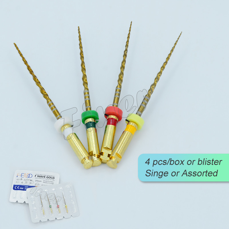 Dental Rotary File Only One Gold Rotary Wave Files For Root Canal Treatment