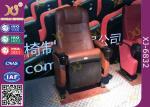 Steel Legs Floor Mounted Movie Leather Movie Theater Chairs With Drink Holder