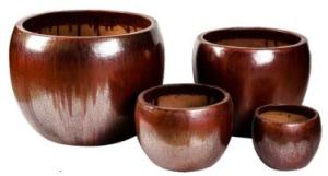 China Green 58cmx41cm Ceramic Outdoor Pots For Plants wholesale
