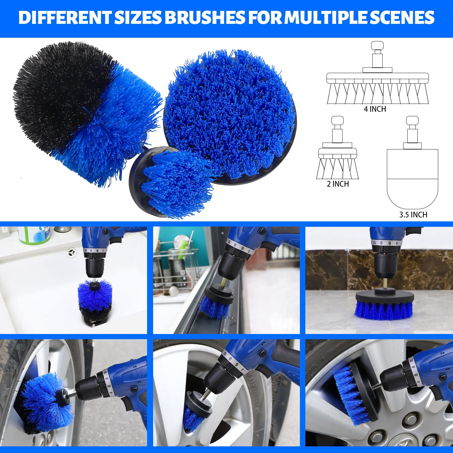 22 Pcs Car Detailing Kit Brushes Set With Auto Drill Sponge Polishing Pads