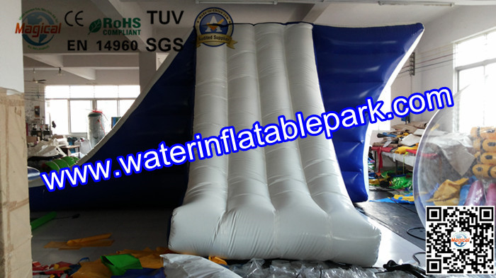 Lake Inflatable Floating Water Slide / Inflatable Water Games Float Climb And Slide