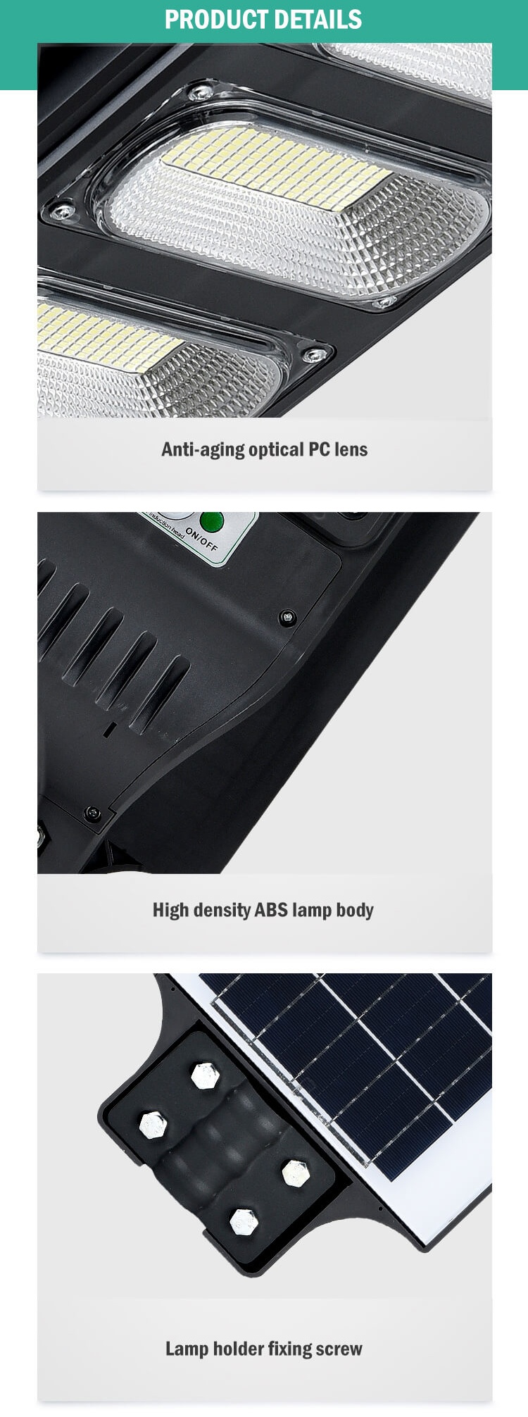 Battery 3.2V/16000MAH 100lm/w 100w 200w 300w Solar Street Light with Remote Control