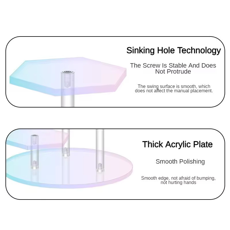 13cm Dia X 9cm Hexagon Acrylic Display Shelf For Action Figures Dolls Jewelry Storage