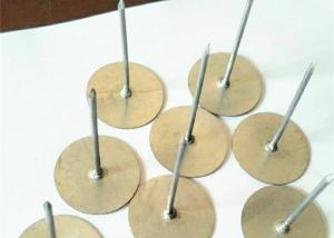 China Galvanized Steel Cup Head Weld Pins , 12Ga Insulated anchor Pins With Paper Base wholesale
