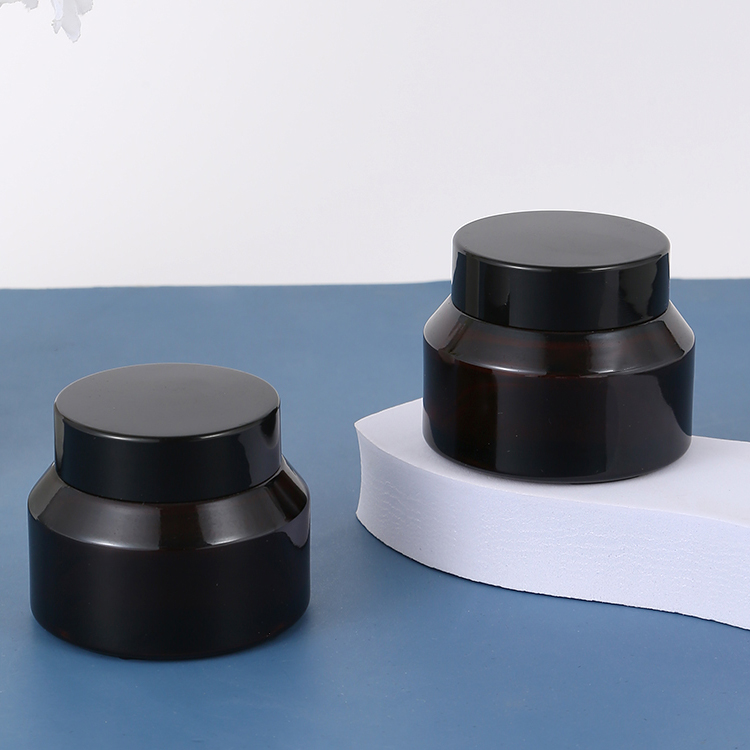 15g 30g 50g 100g Frosted Clear Glass Cream Jar with Gold Silver Screw Lid Customized Logo and Frosted Glass Base Material