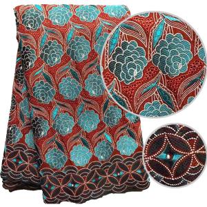 China Switzerland Embroidered African Lace Print Cotton Fabric 125-145cm wholesale