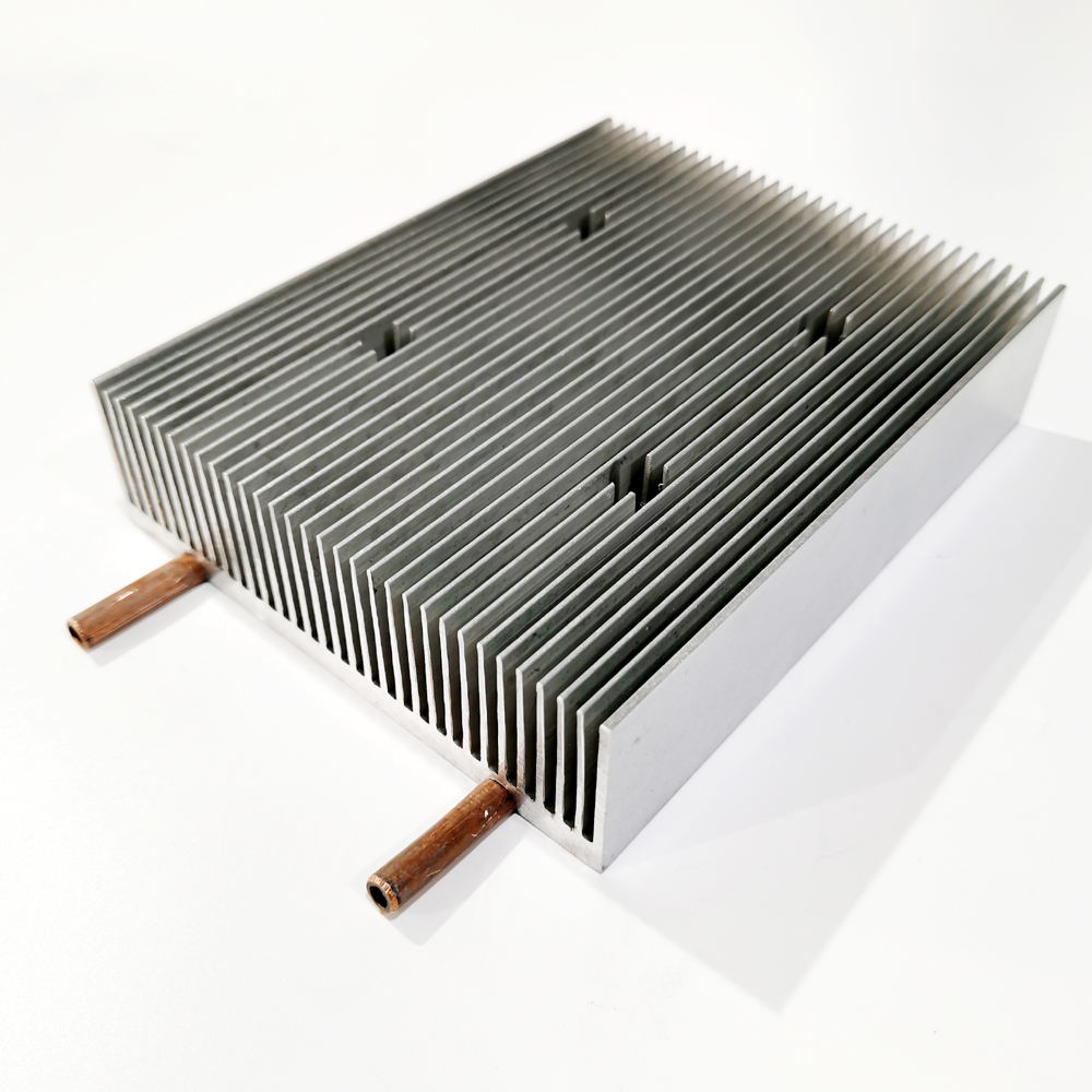 Anodizing Water Cool Heat Sink With Copper Tube 120x36x150MM
