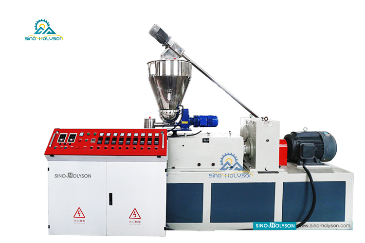 39.6 Rpm Plastic Conical Twin Screw Extruder Machine 2000KG