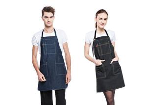 China Solid Color Womens Kitchen Aprons Comfortable Wide Straps Collar Neck Hanging Design wholesale
