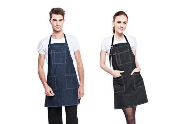 Solid Color Womens Kitchen Aprons Comfortable Wide Straps Collar Neck Hanging