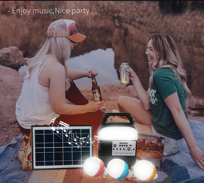 OEM 10000Hrs Indoor Outdoor Activity Solar Lighting And Usb Charging System