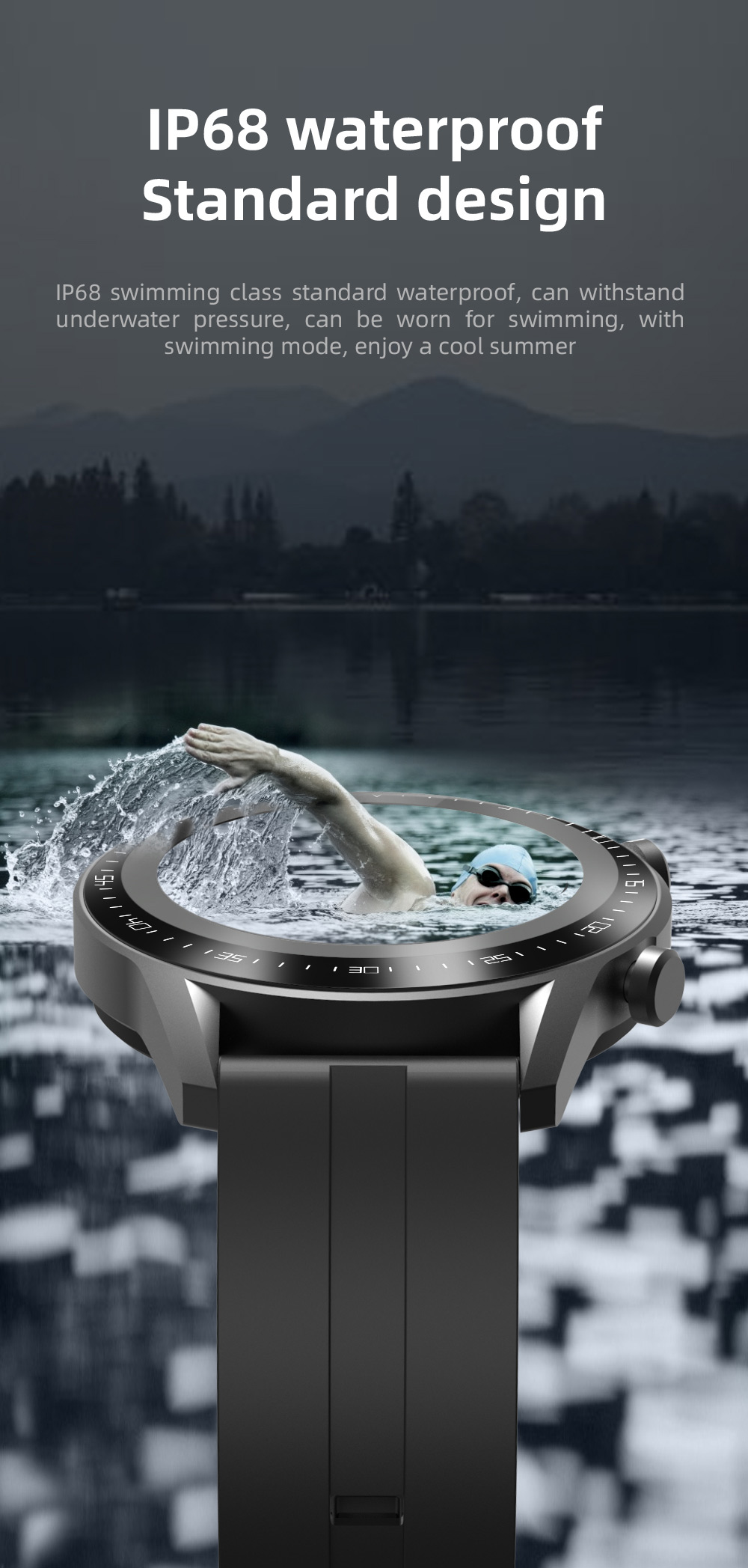 New Bracelet Smartwatch Ip68 Touch Screen Smart Watch For Huawei Gt2 Round Screen Full