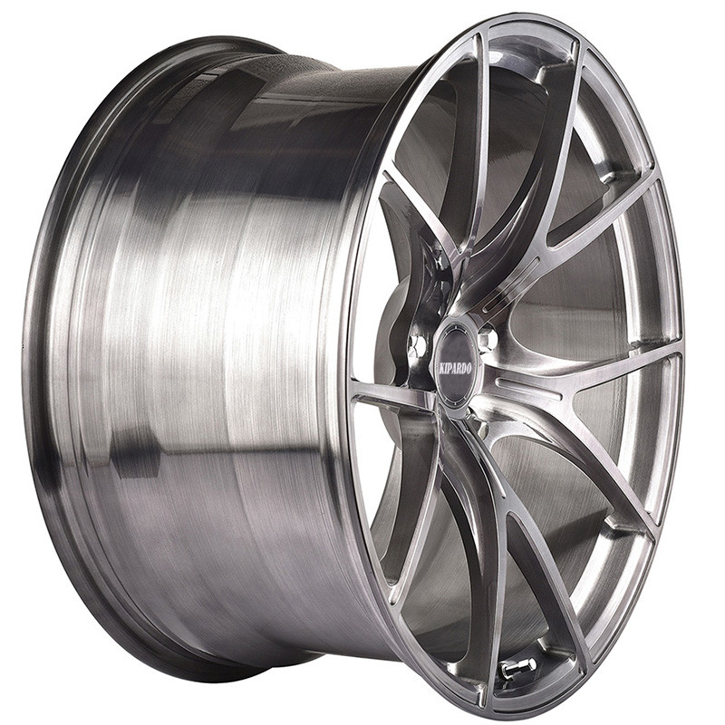 Ten Spokes Brushed 2 Piece Forged Wheels For Luxury Cars