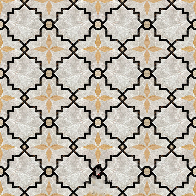 Round Mosaic Marble Floor Medallions Polished Solid Surface Sgs Standard