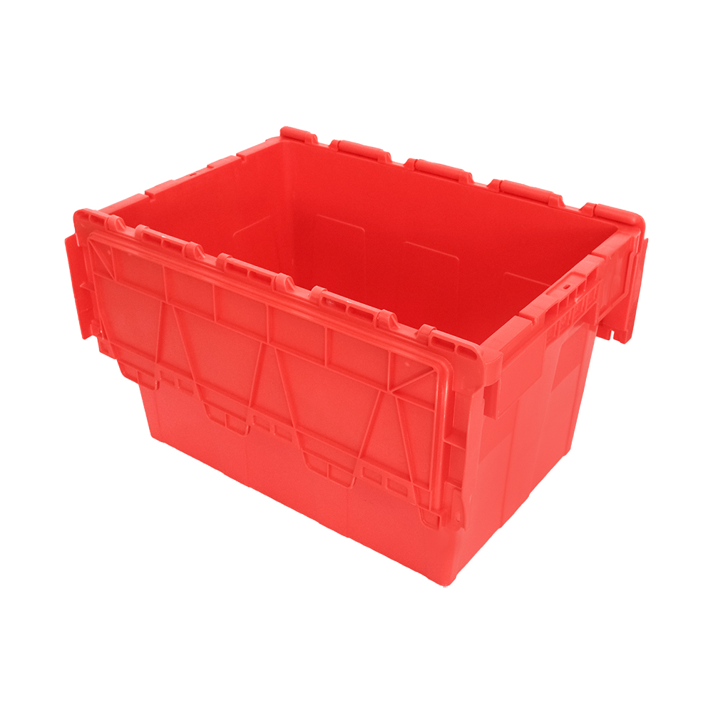 Logistics Nest Storage Attached Lid Container with PP Material and Stackable Tote