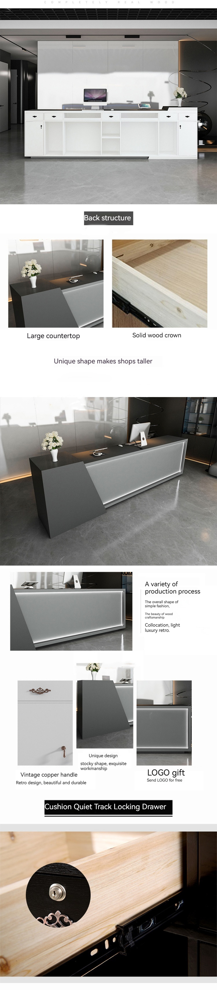 Sleek and Practical Reception Desk for Firms Stylistic Simplicity at Its Best