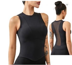 China Athletic Fitness Sportswear Womens Yoga Tank Tops Crop Hollow Out Mesh Shirts Vest Summer wholesale