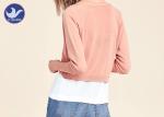 Thin Womens Knit Cardigan Sweaters Three Quarter Sleeves Short Air Conditioner