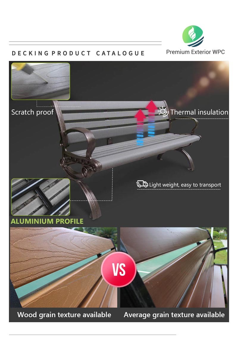 Anti-UV Wood Plastic Composite Bench waterproof Wood Plastic Composite Bench