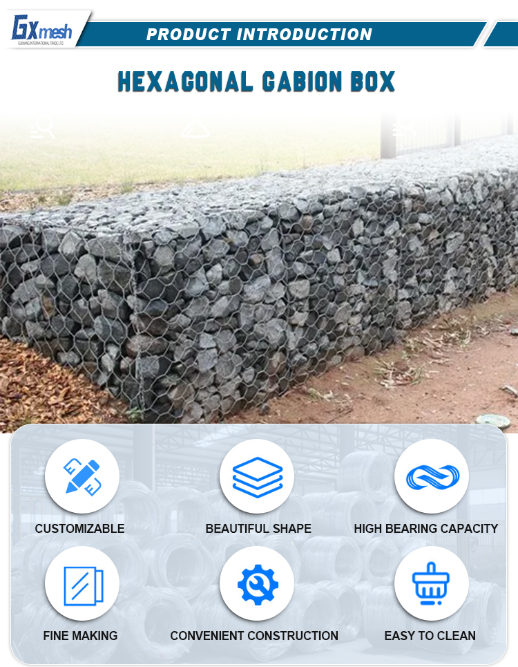 Professional Factory Directly Supply Galvanized Gabion Box Hexagonal Gabion Iron Wire Mesh Woven Gabion Net