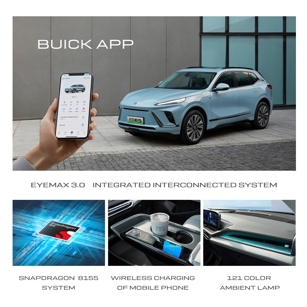 Max Speed 180km/h Economical Buick E5 Energy Electric Car Electric Auto Vehicle Imported and Cheaper Winter Birch White