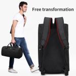 Water Retardant Leather Nylon Workout Duffle Bags Unisex 43cm Length