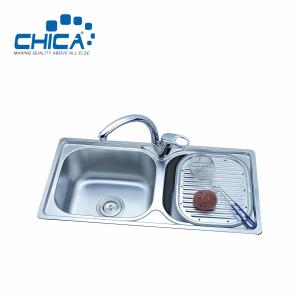 China Stainless Steel Kitchen Sink Double Bowl Kitchen Sink Press Kitchen Sink With Faucet wholesale