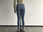 Custom Ladies Denim Jeans / Stretchy Skinny Jeans Womens Mid Rise Skinny Jeans