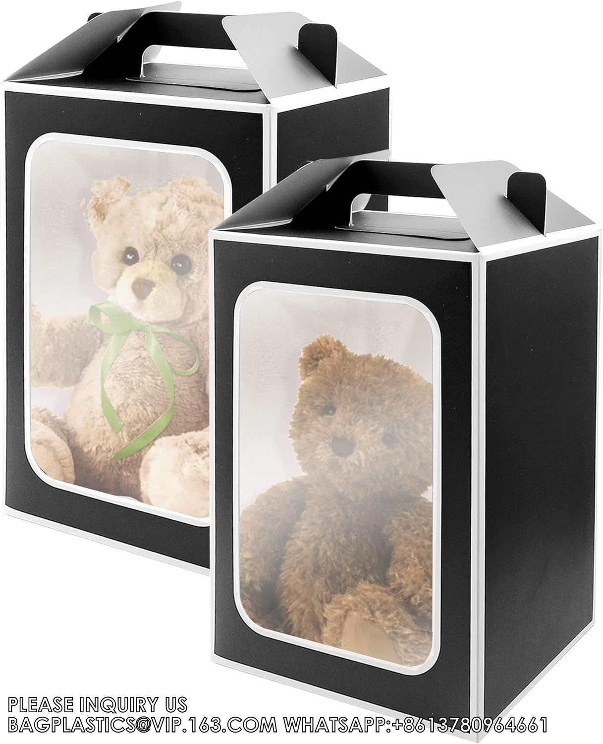 Flower Bouquet Paper Gift Bags With Handles, Wedding Party Bags Window Box Gift Wrapping Bags Small Cake Boxes Bakery