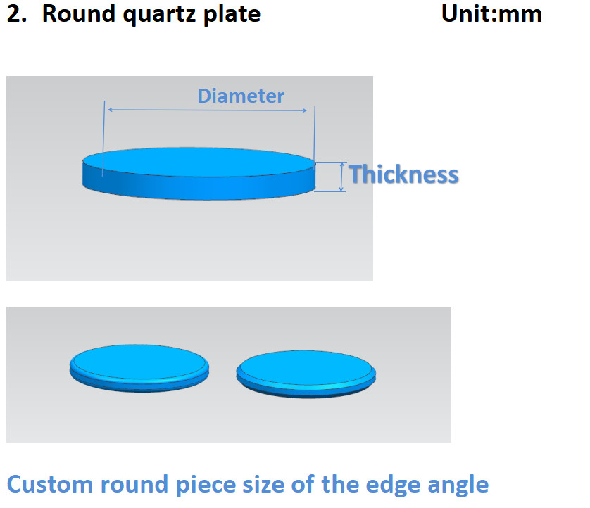 Custom High Purity Fused Silica High Resistant Quartz Glass Disc For View Window
