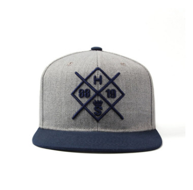 100% polyster Custom Snapback 3D Embroidery customize snapback hats wholesale size56-58cm grey