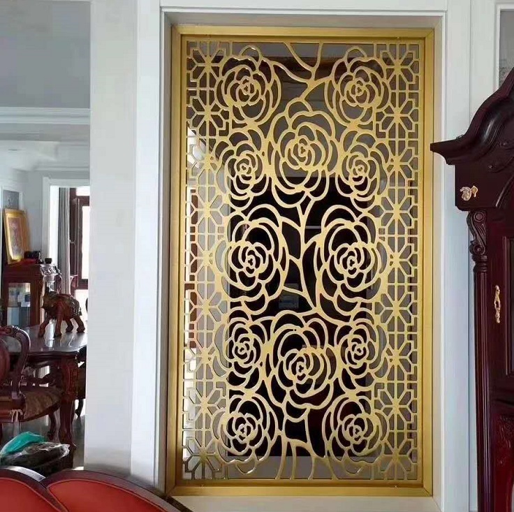 Elegant separation stainless steel room divider wall panels