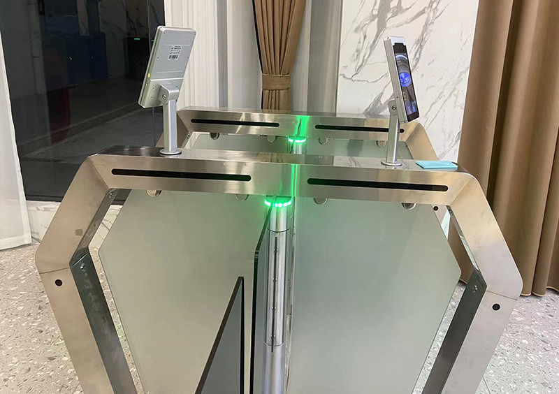Security Access Control Swing Barrier Gate Aluminum Alloy Casing Face Recognition
