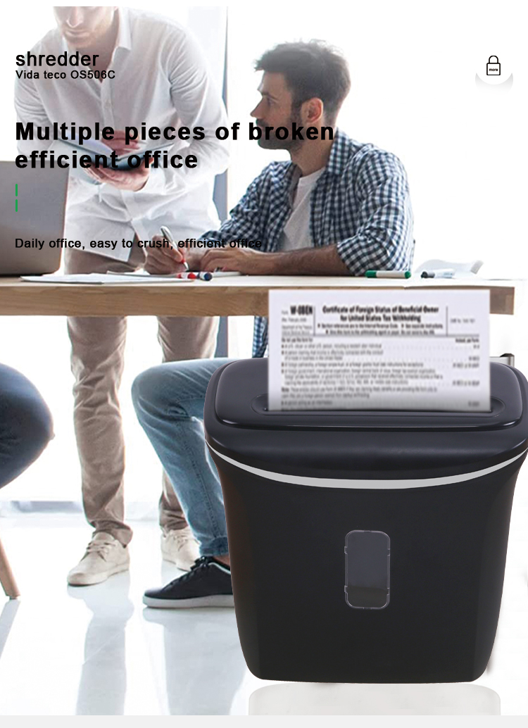 8-Sheet Cross-Cut Shredder With US Patented Cutter for Shredding of Card and Paper