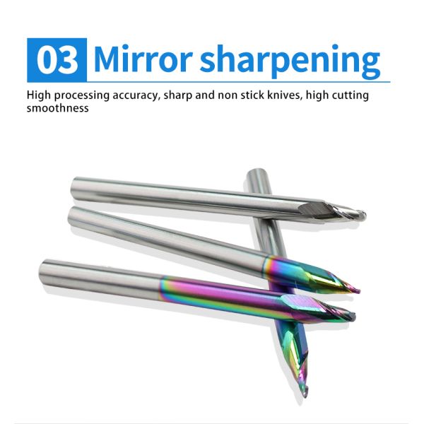 Yingba Hot Sale Alumminum Engraving Router Bits DLC Coating 2F Taper Ball Nose for Carving Aluminum Milling Cutter