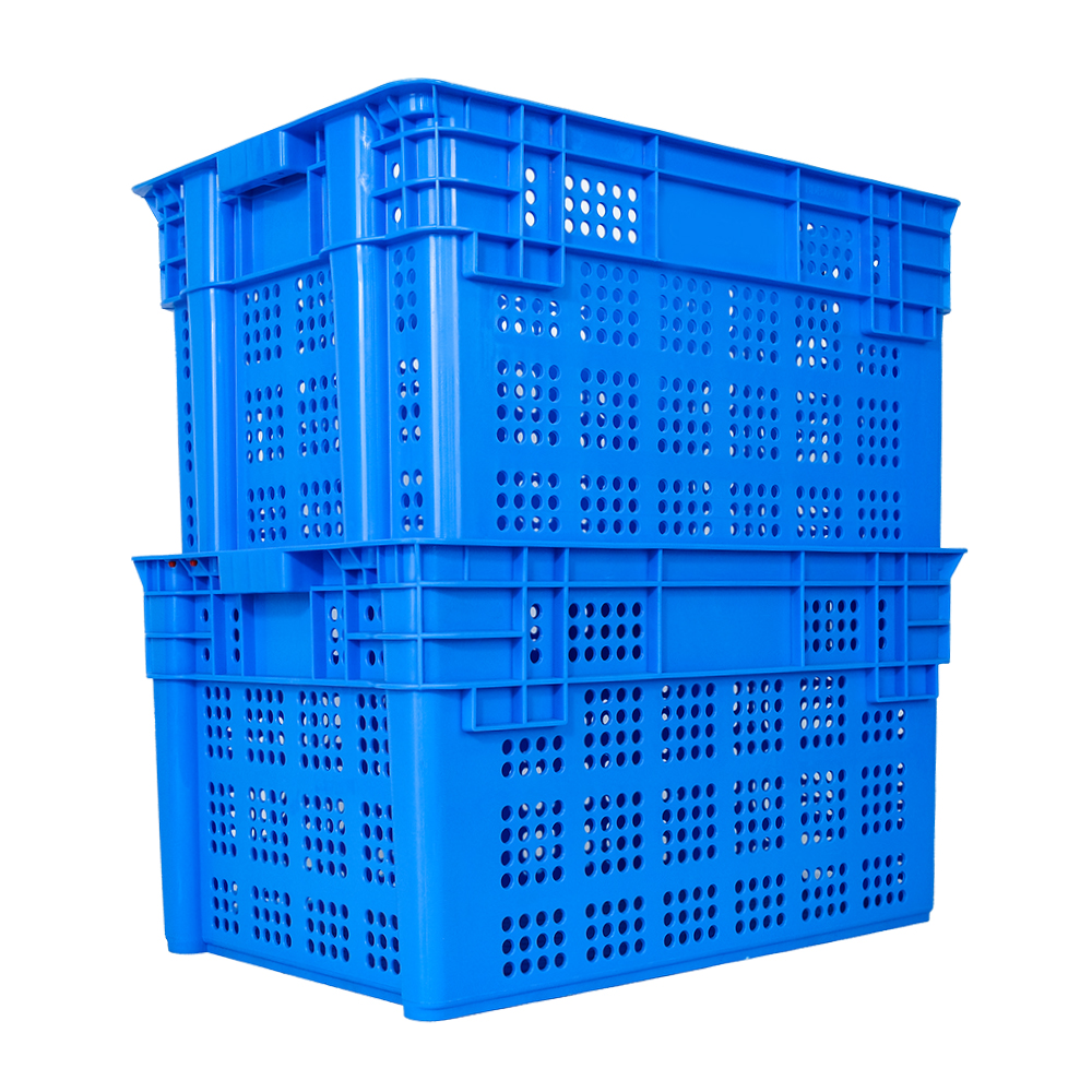Plastic Moving Crate With Lid for Vegetable and Fruit in PP Blue Material