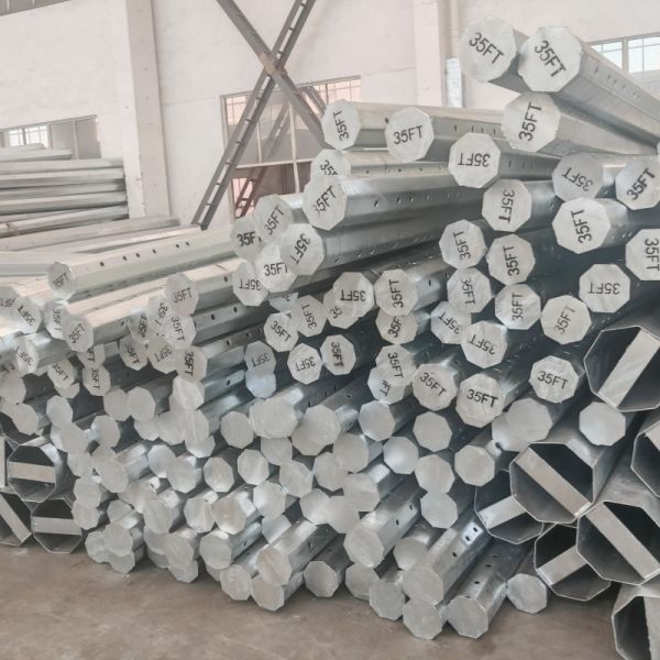 Hongxin 35FT Steel Galvanized Distribution Pole Octagonal Metal Utility Pole