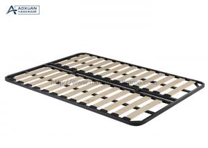 China Foldable Encrypted Slat Wood Black Iron Metal Bed Frame wholesale