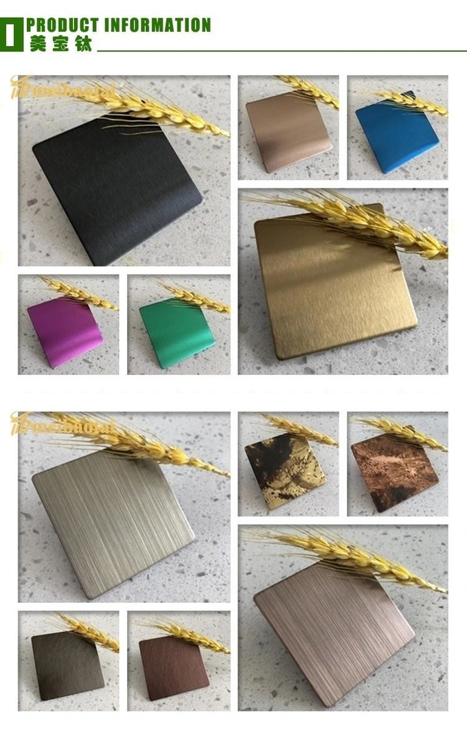 Golden Matte Finish Decorative Stainless Steel Sheet 4x8 0.65mm Thickness