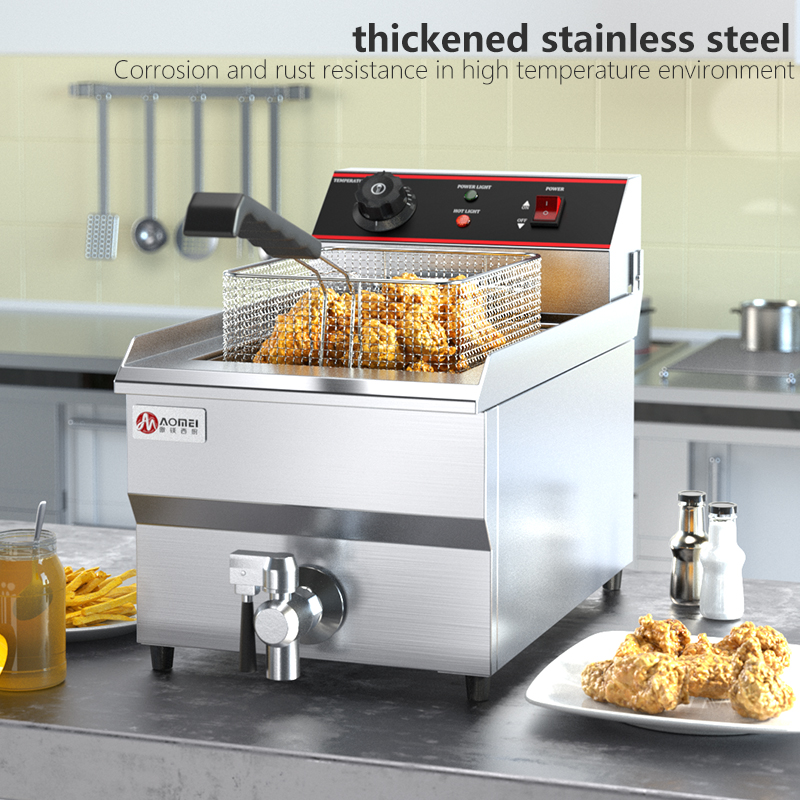 Industrial Hotel Restaurant Supplies 13L Electric Deep Fryer Silver with 1 Tank 1 Basket