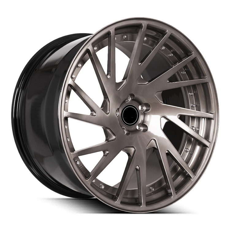 Deep Dish Lip Wheels 5 Spoke Aluminum Custom Forged Wheels 2 Pieces Forged Alloy Wheels For Sports Car