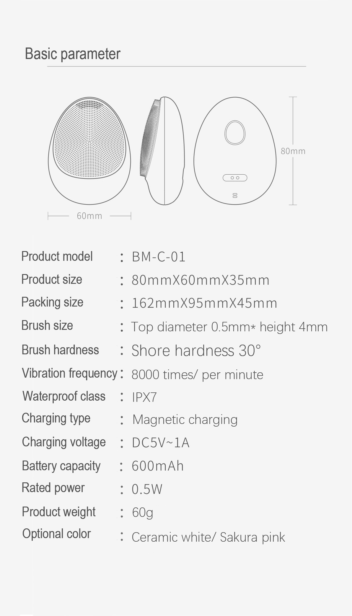 Silicone Ultrasonic Facial Brush High Frequency Vibration Deeply Cleansing Facial