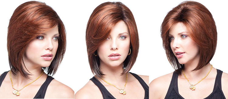 5 cm Straight Front Lace Synthetic Hair Wigs With Bleached Knots