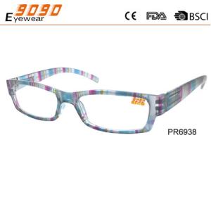 China Fashionable reading glasses with plastic frame ,printed the pattern wholesale