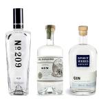 Embossed Letter Glass Gin Bottle 500ml 700ml fancy glass bottles for alcohol