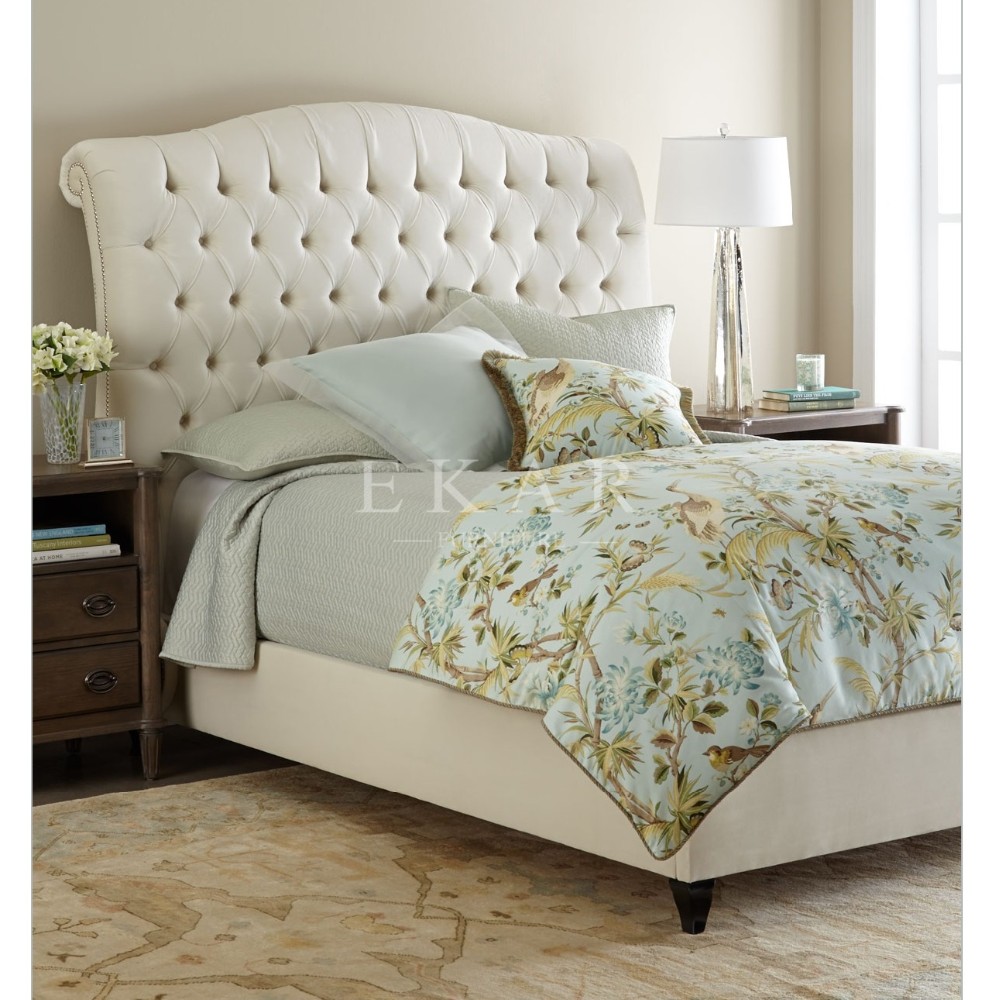 High Headboard Cream Boxspring Princess Bed