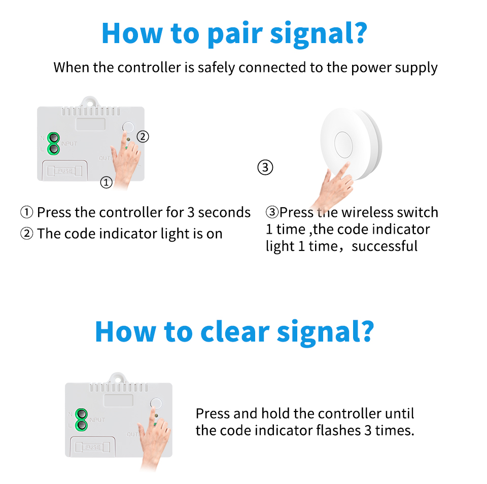 RF433Mhz Self Powered Waterproof Remote Controller Switch Wall Light Switch