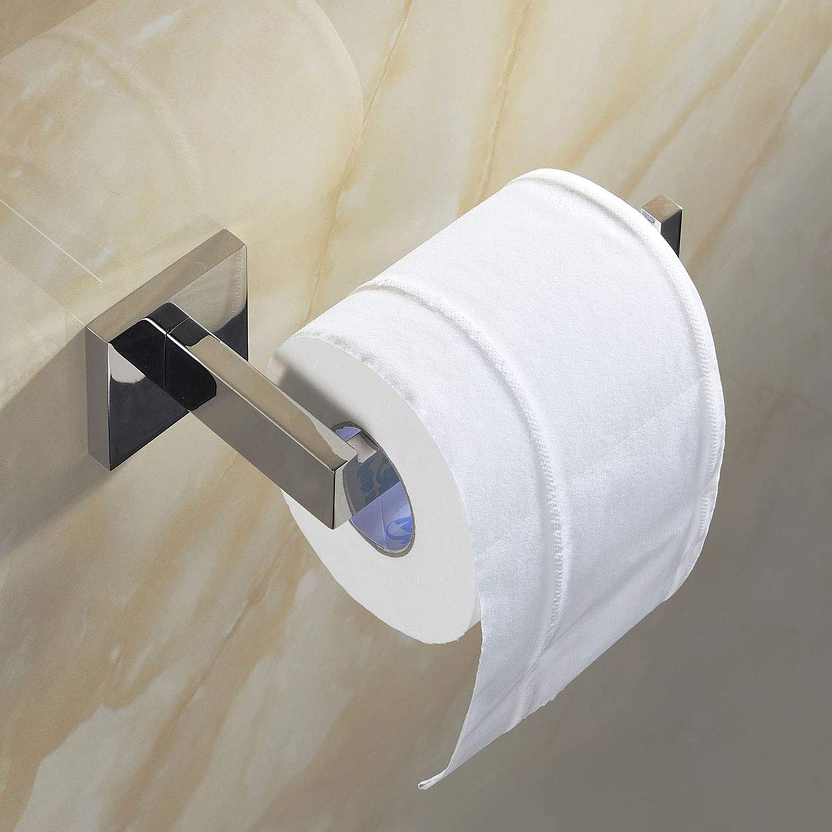 Luxury Bathroom Hardware Accessories Chrome Finished Adhesive Toilet Roll Holder