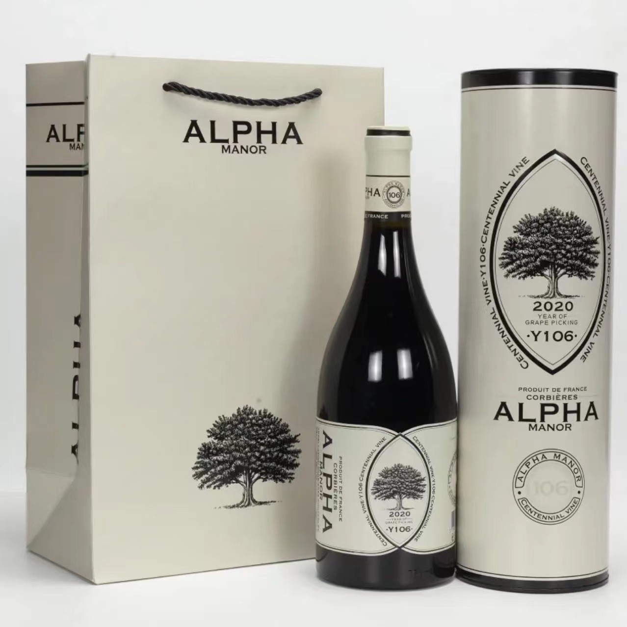Red Wine 100% Recycled Cardboard Tube Packaging With Lid Custom Design Logo