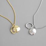 Lanciashow 925 Sterling Silver Clavicle Chain Necklace With Geometric Irregular